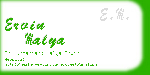 ervin malya business card